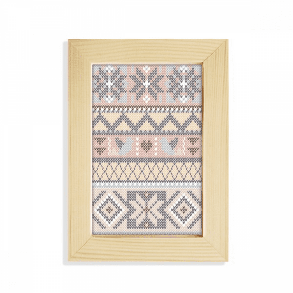 Rhombus Octagonal Triangle Pattern Desktop Display Photo Frame Picture Art Painting 5x7 inch