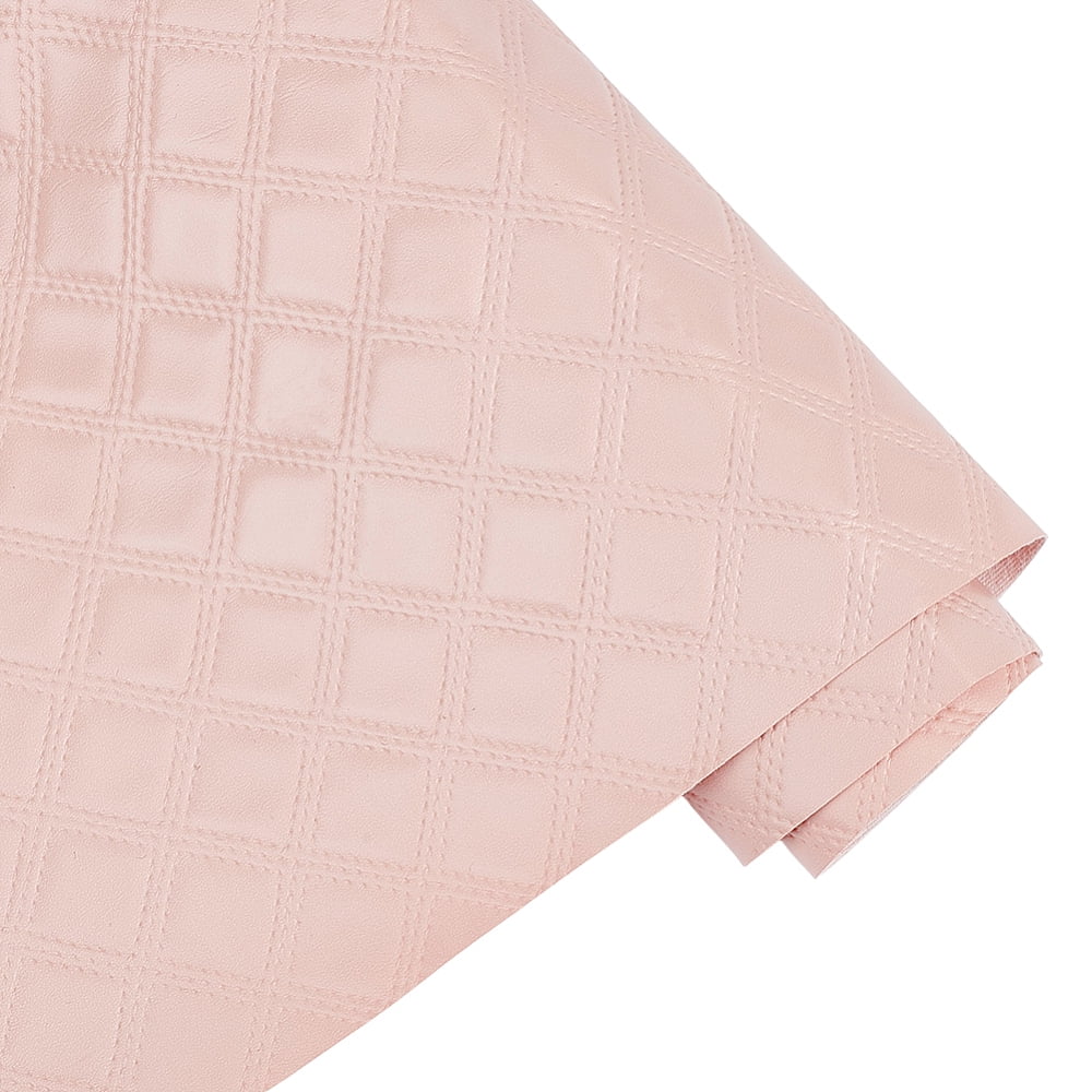 Rhombus Pattern PVC Leather Fabric Handbags Soft Bags Sofa Accessories Pink 1390x0.8mm