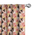 thumbnail image 1 of Rhombus Print Curtains 2 Panels Set, Sketchy Hand Drawn Triangles in Summer Tones, Window Drapes for Living Room Bedroom, 56"W X 63"L, Burnt Sienna Blush, by Ambesonne, 1 of 5