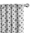 thumbnail image 1 of Rhombus Print Curtains 2 Panels Set, Tribal Inspired Monochrome Style Scribbles and Streaks Drawn by Hand, Window Drapes for Living Room Bedroom, 56"W X 63"L, Charcoal Grey White, by Ambesonne, 1 of 5
