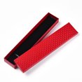thumbnail image 1 of Rhombus Textured Cardboard Jewelry Necklace Boxes with Black Sponge for Jewelry Gift Packaging Rectangle Red 21.1x4.3x2.1cm Inside: 20.8×3.85cm, 1 of 3