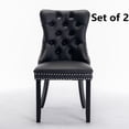 thumbnail image 1 of Rhomtree Faux Leather Tufted Dining Side Chairs, Black/Gray (Set of 2), 1 of 8