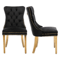 thumbnail image 1 of Rhomtree Velvet Button Tufted Dining Side Chairs, Black (Set of 2), 1 of 9