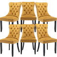 thumbnail image 1 of Rhomtree Velvet Button Tufted Dining Side Chairs, Golden (Set of 6), 1 of 9