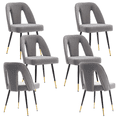 thumbnail image 1 of Rhomtree Velvet Dining Side Chairs, Gray (Set of 6), 1 of 8