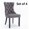 thumbnail image 1 of Rhomtree Velvet Tufted Dining Side Chairs, Dark Gray (Set of 4), 1 of 8