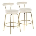 thumbnail image 1 of Rhonda Glam Counter Stool in Gold Metal and Cream Velvet by LumiSource - Set of 2, 1 of 6