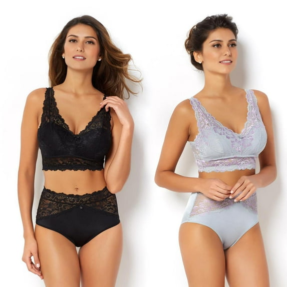 Rhonda Shear 2-pack Lace Bra with Removable Pads-539606VAK484