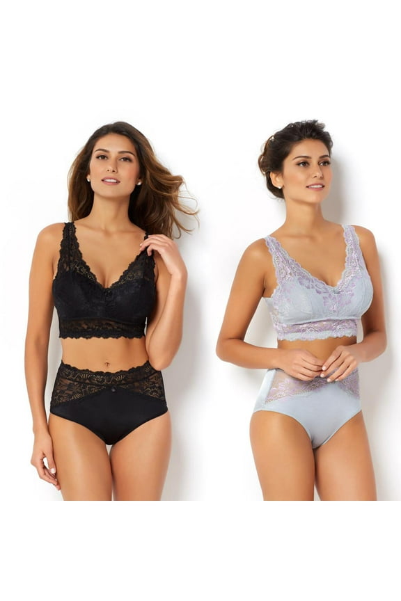 Rhonda Shear 2-pack Lace Bra with Removable Pads-539606VAK484