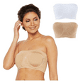 thumbnail image 1 of Rhonda Shear 2-pack Underwire Bra with Removable Pads in White/Nude 652-682, 1X, 1 of 2