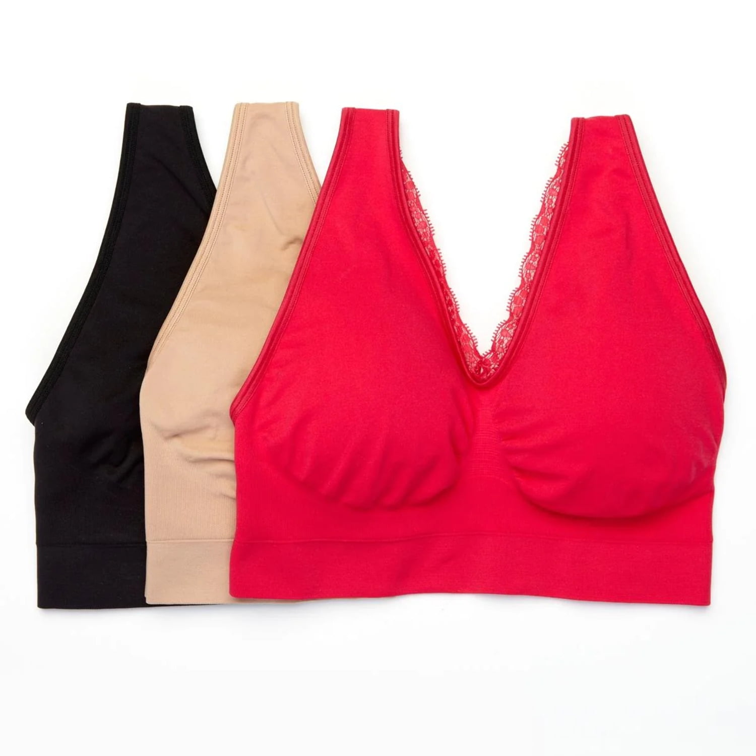 Rhonda Shear 3Pack "Ahh" Bra with 1 Set Removable Pads
