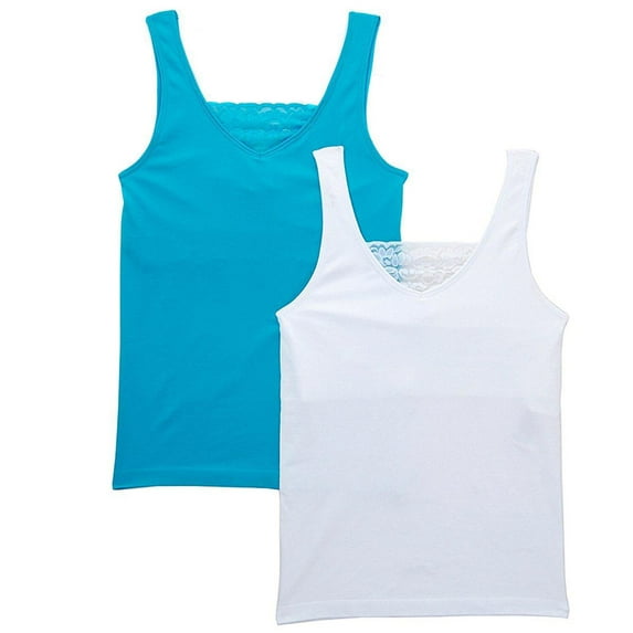 Rhonda Shear "Ahh" 2 Pack Seamless Tank w/ Lace Insert