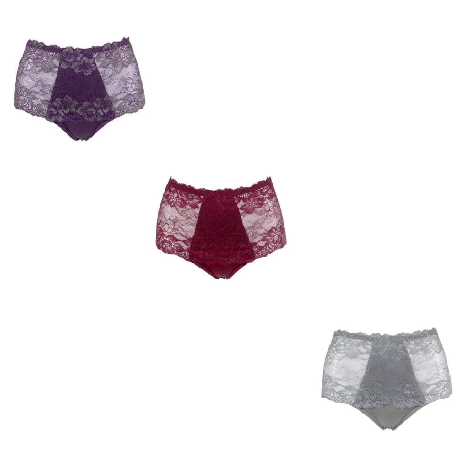 Rhonda Shear Lace Overlay Pin-Up Shortie 3Pk-Demure