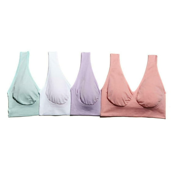 Rhonda Shear S Nylon Seamless Full Coverage Bra, (4 Pack)