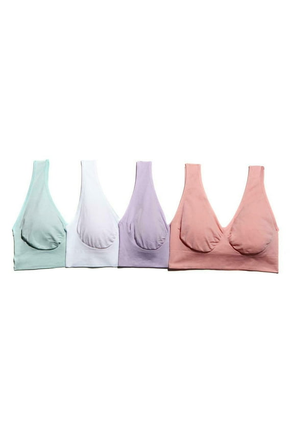 Rhonda Shear S Nylon Seamless Full Coverage Bra, (4 Pack)