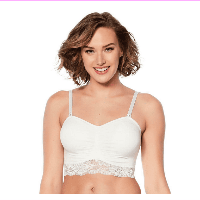 Rhonda Shear Seamless Convertible Lace Bra in White, 1X (609254