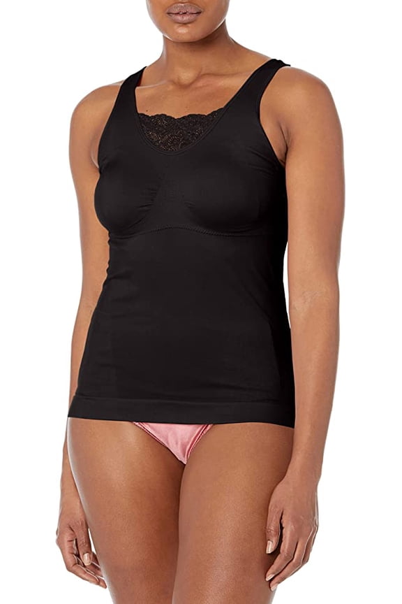 Ahh By Rhonda Shear Women's Seamless Shaping Tank, Black, Large