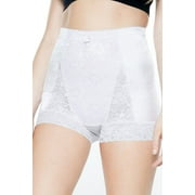 Womens Rhonda Shear 3867B Pin Up Girl Lace Control Panty White 3X