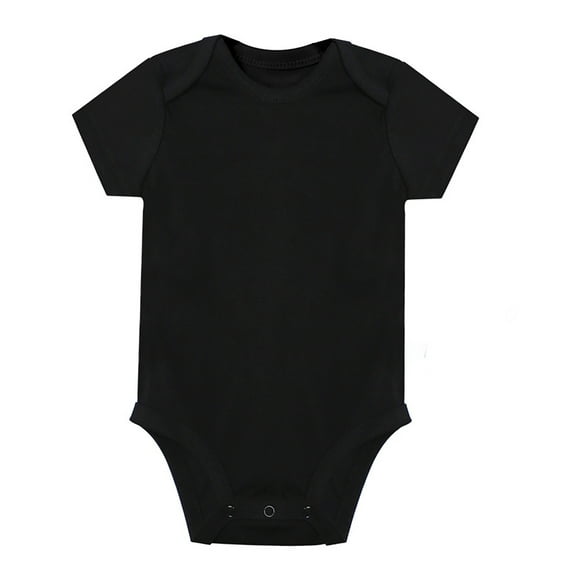 Rhoudy Bodysuit For Girls Crewneck Short Sleeve Unisex Baby Solid Baby Onesies Romper Blank For Boys Girls Black 9-12 Months