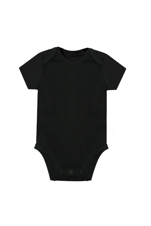 Rhoudy Bodysuit For Girls Crewneck Short Sleeve Unisex Baby Solid Baby Onesies Romper Blank For Boys Girls Black 9-12 Months