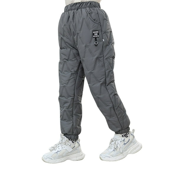 Rhoudy Boy Pants Straight Leg Little Girls Boys Pants Thick Winter Warm Lined Kids Pants Girl Activewear Clothes Wear Outfits For Kids Classic Lightweight Slacks Grey 8-9 Years