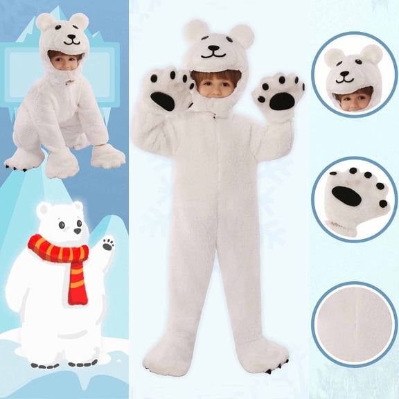 Rhoudy Boys Clothes 5-6 Years Child Long Sleeve Cartoon Bear Shaped Holiday Party Clothes Performance Outfits Fashion Outfits White
