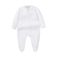 thumbnail image 1 of Rhoudy Boys Spring Bodysuit Crewneck Baby Full Zip Up Pajamas Romper With Front Zipper Long Sleeve Jumpsuit For Toddler Sleeper Outfit Adorable Onesies White 6-9 Months, 1 of 3