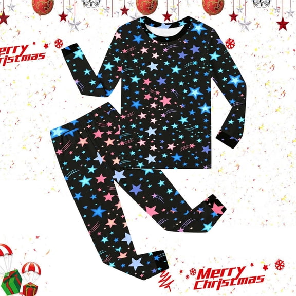 Rhoudy Clothes For Girls 4-5 Years Long Sleeve Round Neck And Pants Outfits Comfy Kid Two Piece Matching Fashion Outfits Black