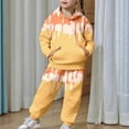 thumbnail image 1 of Rhoudy Clothes For Girl 10-11 Years Fall Long Sleeve Top And Pants Two Piece Outfit Ice Cream Print Hooded Suit Winter Jogger Set Classic Outfits Orange, 1 of 7