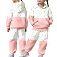 thumbnail image 1 of Rhoudy Girl Clothes 2-3 Years Fall Long Sleeve Two Piece Outfit Ice Cream Print Hooded Suit Winter Jogger Set Top And Pants Casual Outfits White, 1 of 7