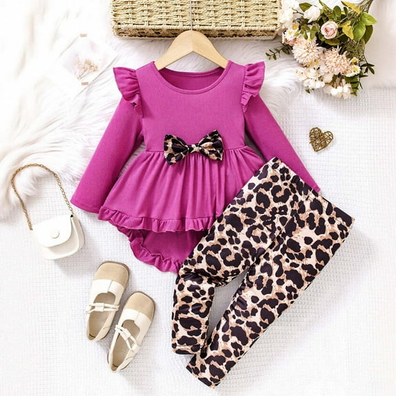 Rhoudy Girl Clothes 7-8 Years Long Sleeve Knitted Solid Color Round Neck Patchwork Dress And Asymmetrical Skirt With Leggings For Wear Versatile Outfits Red