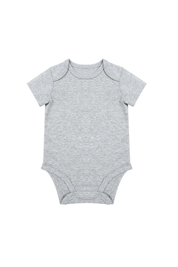 Rhoudy Girls Bodysuit Crewneck Short Sleeve Unisex Baby Solid Baby Onesies Romper Blank For Boys Girls Light Gray 9-12 Months