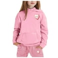 thumbnail image 1 of Rhoudy Girls Clothing 6-7 Years Long Sleeved Tracksuit Reindeer Prints Pullover Hoodie Set Children'S Two Piece Hoodie And Sweatpants Simple Style Outfits Pink, 1 of 4