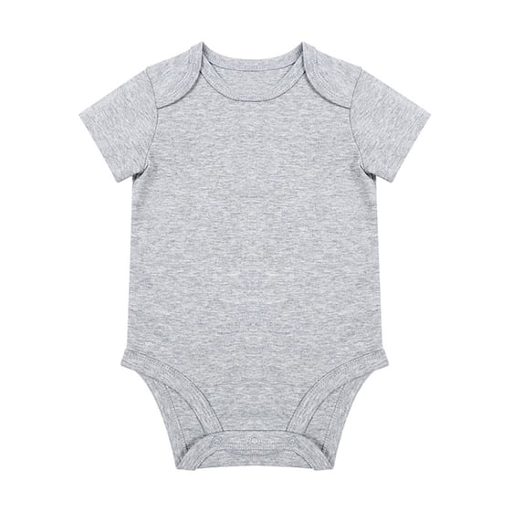 Rhoudy Girls Spring Bodysuit Crewneck Short Sleeve Unisex Baby Solid Baby Onesies Romper Blank For Boys Girls Light Gray 18-24 Months
