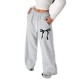 thumbnail image 1 of Rhoudy Pants For Girls Girl'S Bowknot Baggy Sweatpants Straight Leg Athletic Pants With Pockets Soft Basic Slacks Grey 13-14 Years, 1 of 5