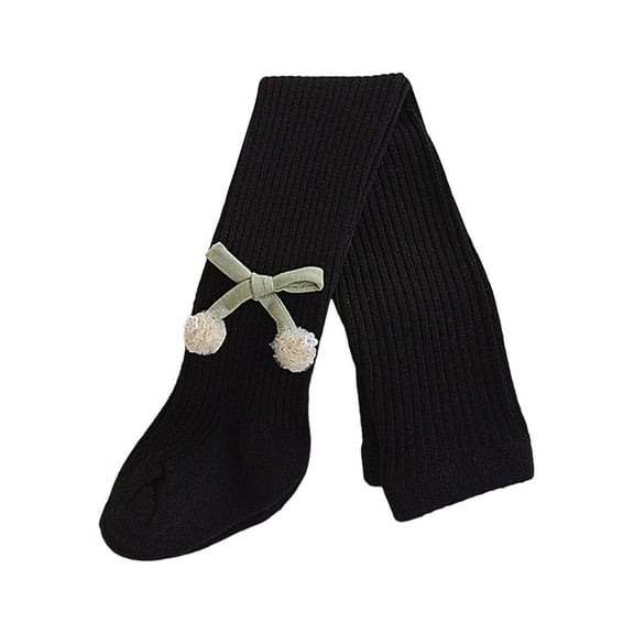 Rhoudy Pants For Girls Slim Leg Thermal Leggings For Kids Full Length Tights For Autumn And Winter Styles Fashion Basic Slacks Black 5-6 Years