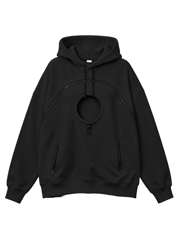 Rhoudy Pet Pouch Hoodie for Women Kangaroo Pocket Sweatshirt Cuddle Pouch Dog Carrier Hoodie with Pet Pocket L Black