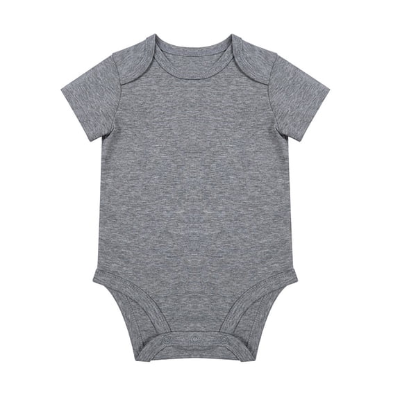 Rhoudy Spring Bodysuit For Girls Crewneck Short Sleeve Unisex Baby Solid Baby Onesies Romper Blank For Boys Girls Dark Gray 3-6 Months