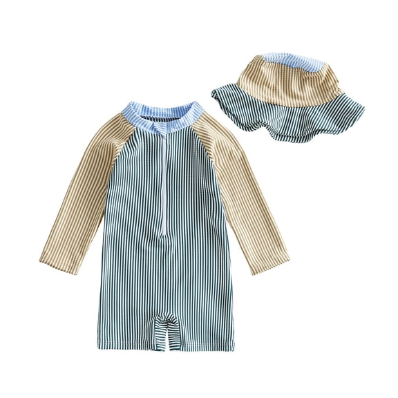 Rhoudy Swim Trunks Boys Long Sleeve Rash Guard With Matching Swim Trunks And Detachable Hood Sun Swim For Kids Fashionable Wear Navy 6-12 Months