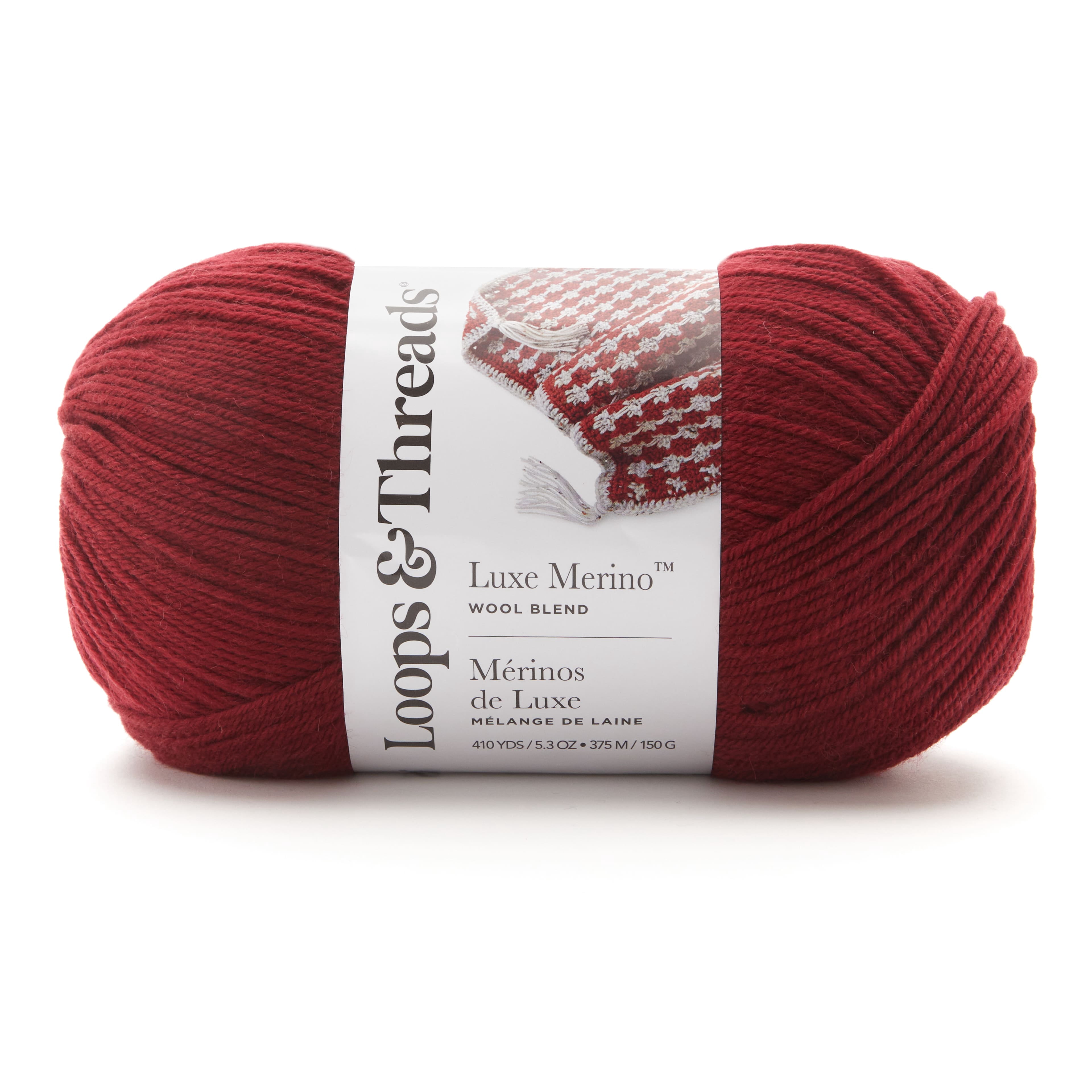 Loops & Threads Rhubarb Luxe Merino Solid Yarn - Light Weight Yarn for Knitting, Crochet, Weaving, Arts & Crafts, 15 Pack