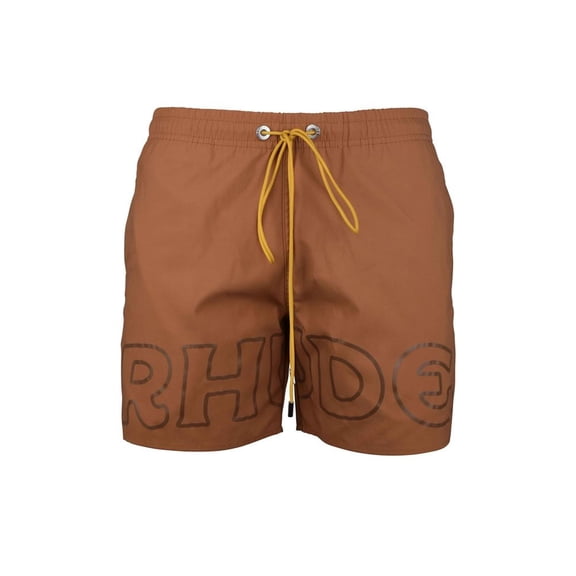 Rhude Brown Nylon Swim Shorts With Contrast Drawstrings (Men's)