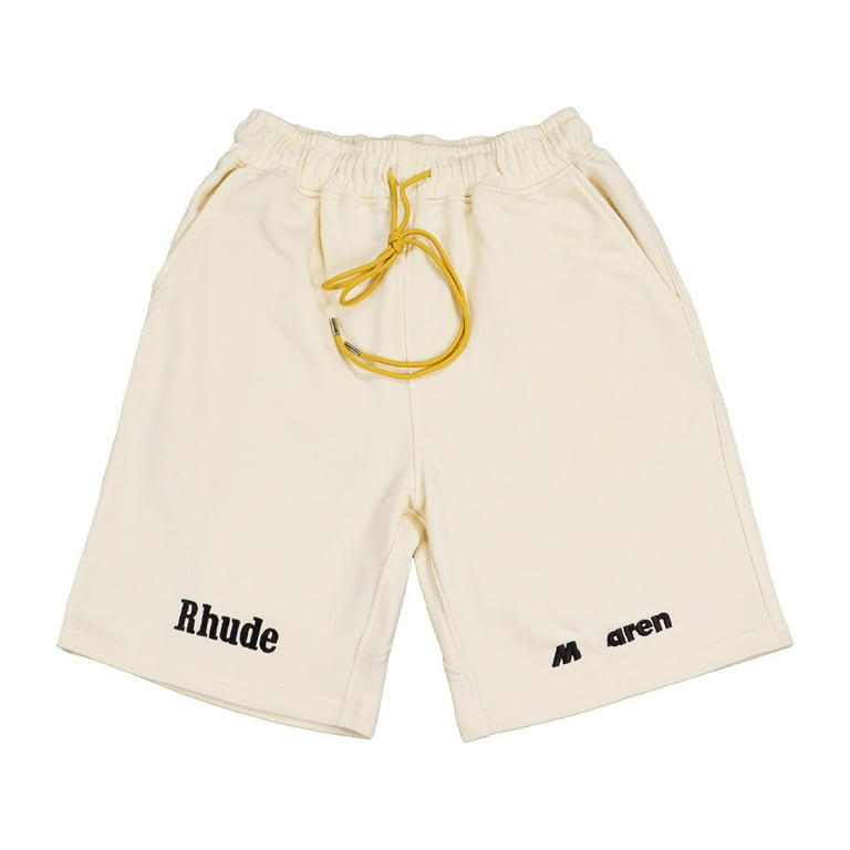 Rhude Shorts Unisex Drawstring Track Workout Shorts Lightweight Joggers Gym Sweatpants Comfortable Beach Shorts for men women