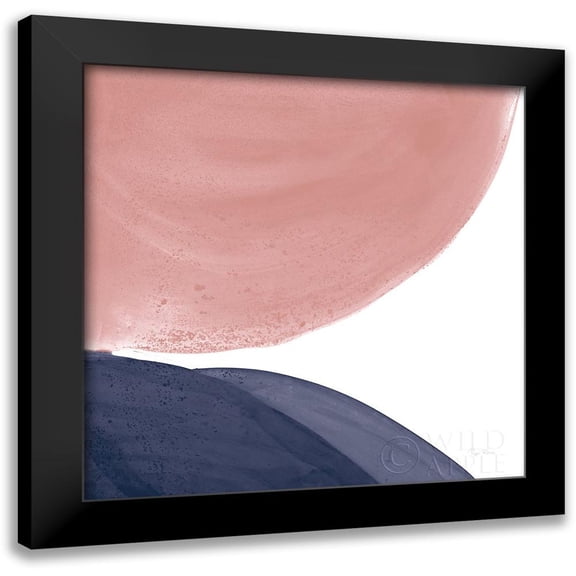 Rhue, Piper 12x12 Black Modern Framed Museum Art Print Titled - Pools of Navy Pink II