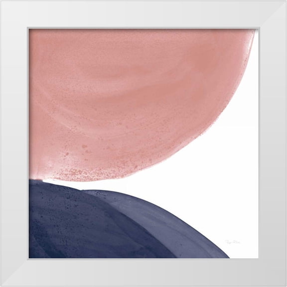 Rhue, Piper 12x12 White Modern Wood Framed Museum Art Print Titled - Pools of Navy Pink II