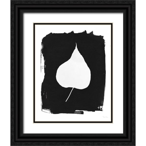 Rhue, Piper 12x14 Black Ornate Wood Framed with Double Matting Museum Art Print Titled - Nature by the Lake Leaves III Black