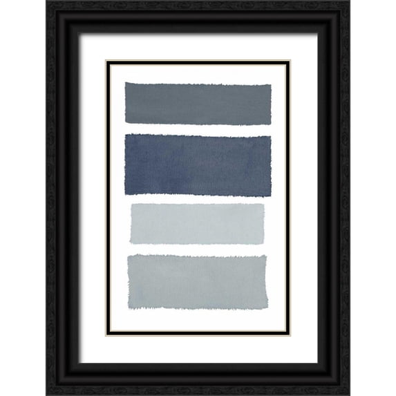 Rhue, Piper 17x24 Black Ornate Wood Framed with Double Matting Museum Art Print Titled - Painted Weaving I Gray