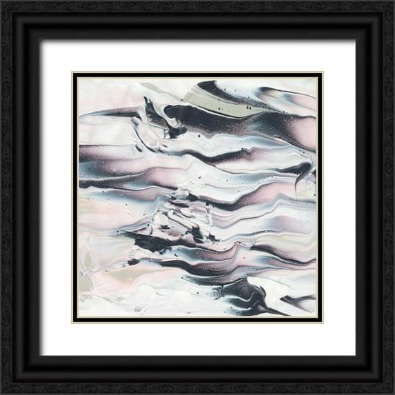 Rhue, Piper 20x20 Black Ornate Wood Framed with Double Matting Museum Art Print Titled - Marbling V Crop