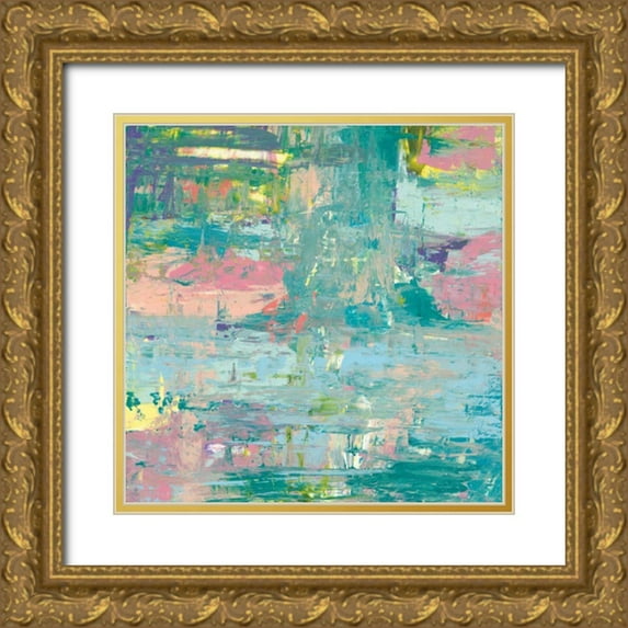 Rhue, Piper 20x20 Gold Ornate Wood Framed with Double Matting Museum Art Print Titled - Islands Abstract I