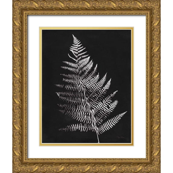 Rhue, Piper 20x24 Gold Ornate Wood Framed with Double Matting Museum Art Print Titled - Nature by the Lake Ferns VI Black Crop