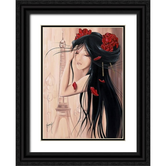 Rhumeur, Aurelie 24x32 Black Ornate Wood Framed with Double Matting Museum Art Print Titled - Lilou Paris et romance II